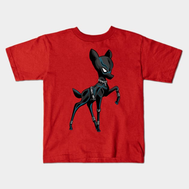 Black Panther Bambi Kids T-Shirt by Black Snow Comics